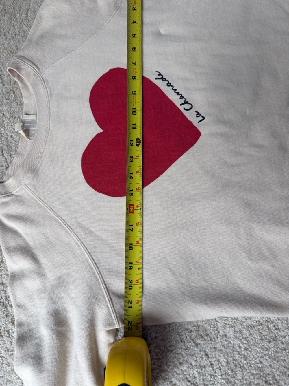 Sezane Cream Sweatshirt with Red Heart Graphic - Picture 6 of 7